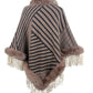 Striped Fringe Hem Poncho