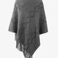 Pearl Trim V-Neck Fringe Hem Poncho
