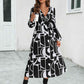 Surplice Neck Long Sleeve Midi Dress