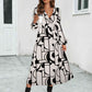 Surplice Neck Long Sleeve Midi Dress