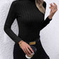Mock Neck Long Sleeve Knit Top