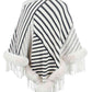 Striped Fringe Hem Poncho