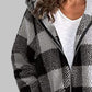 Plaid Zip-Up Hooded Jacket with Pockets