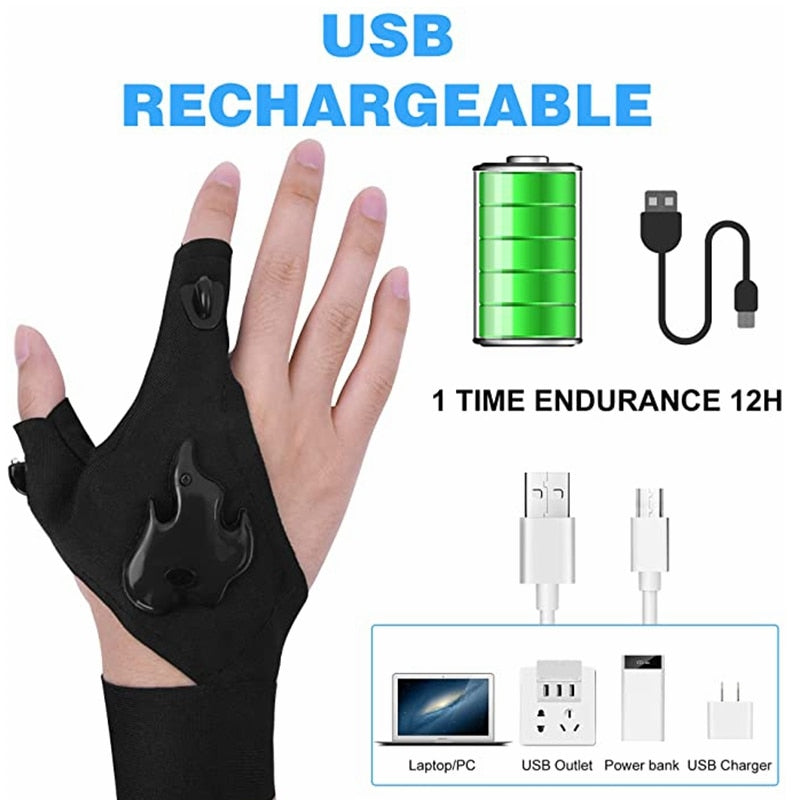 Rechargeable Flashlight Gloves