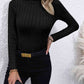Mock Neck Long Sleeve Knit Top