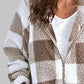 Plaid Zip-Up Hooded Jacket with Pockets