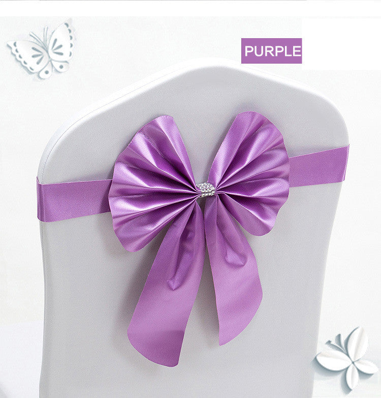 Hotel Wedding Elastic Chair Cover Bow