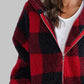 Plaid Zip-Up Hooded Jacket with Pockets