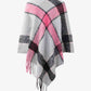 Plaid Fringe Detail Poncho