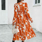 Surplice Neck Long Sleeve Midi Dress