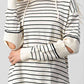 Striped Cutout Slit Sweater