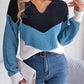 Color Block Dropped Shoulder Sweater