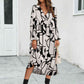 Surplice Neck Long Sleeve Midi Dress