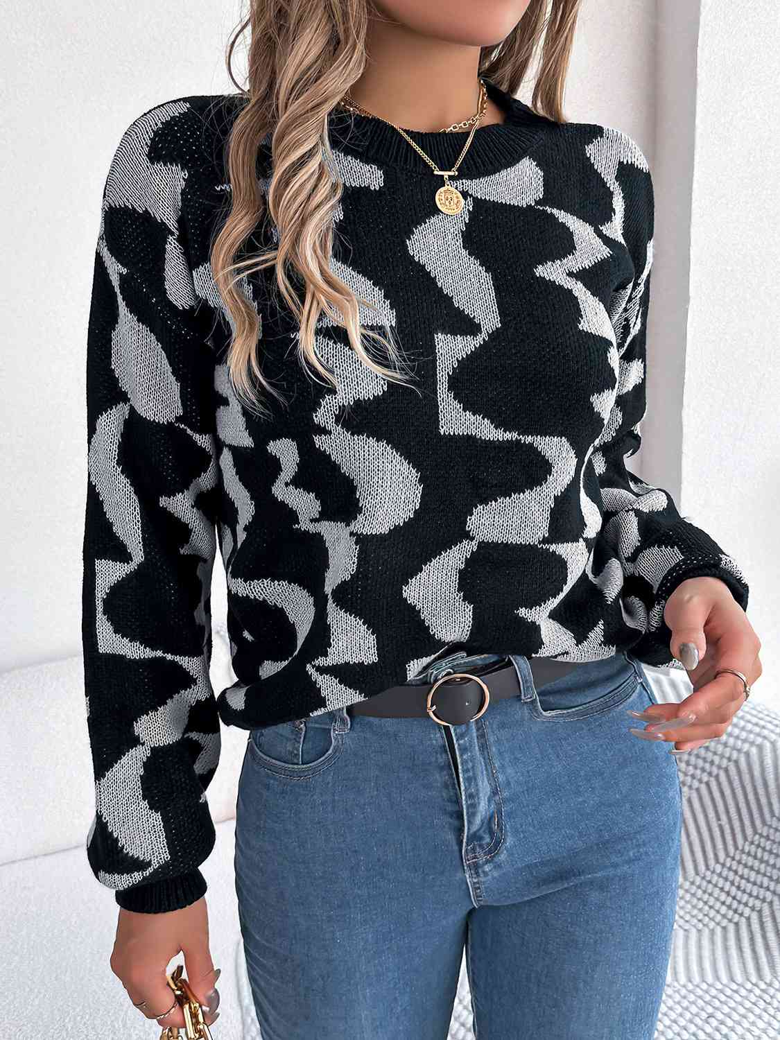 Round Neck Long Sleeve Sweater