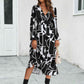 Surplice Neck Long Sleeve Midi Dress