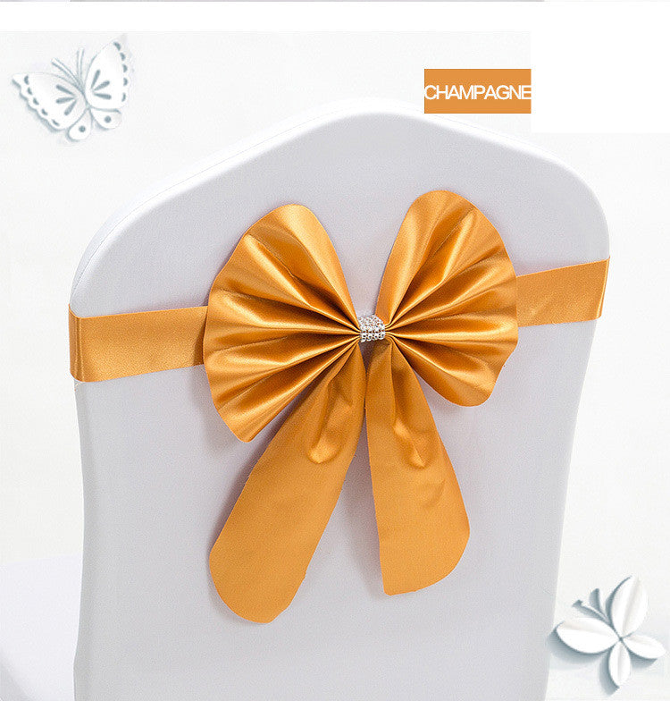 Hotel Wedding Elastic Chair Cover Bow