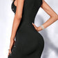 Rhinestone Round Neck Sleeveless Wrap Dress