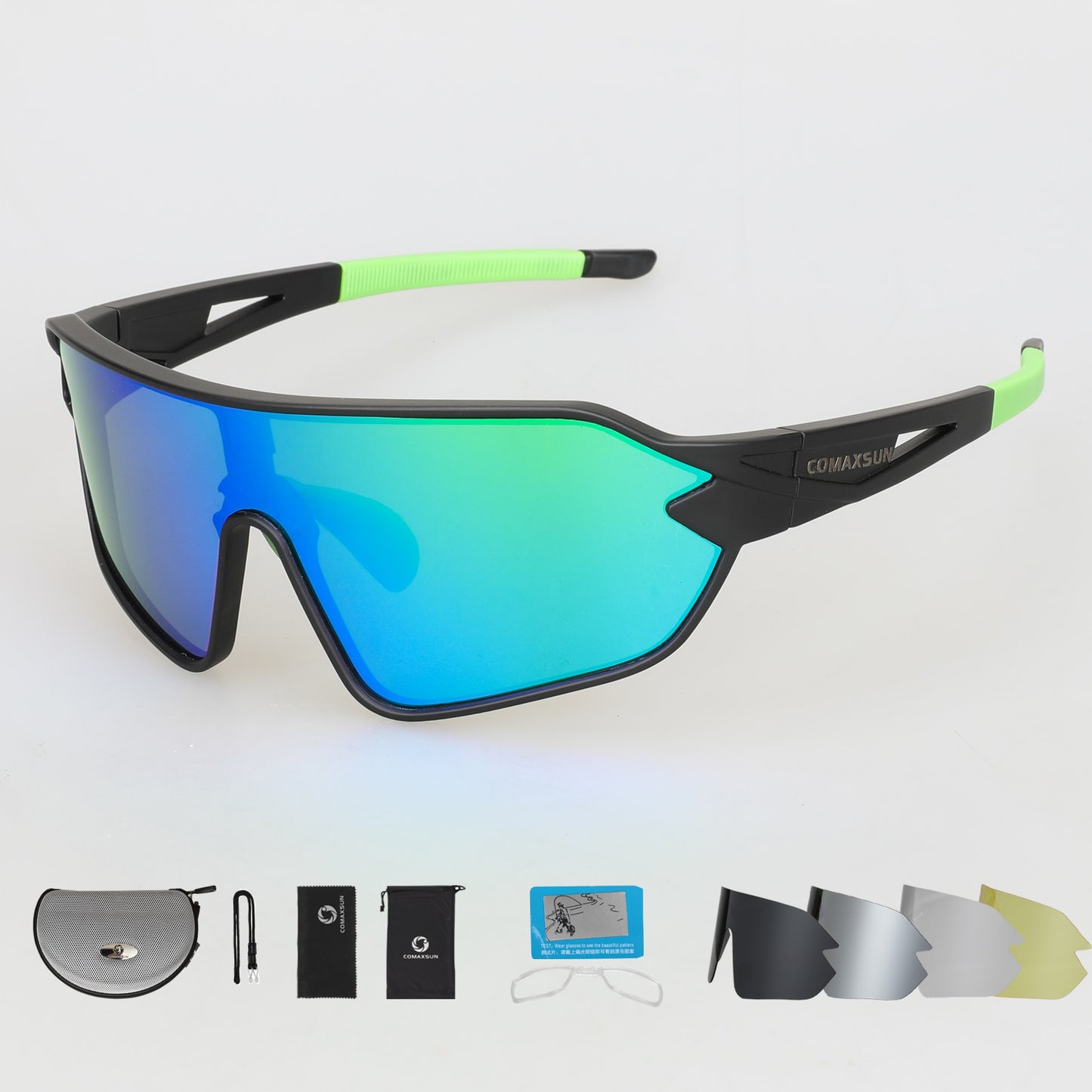 COMAXSUN Professional Polarized Cycling Sunglasses UV 400 With 5 Lens TR90 2 Style