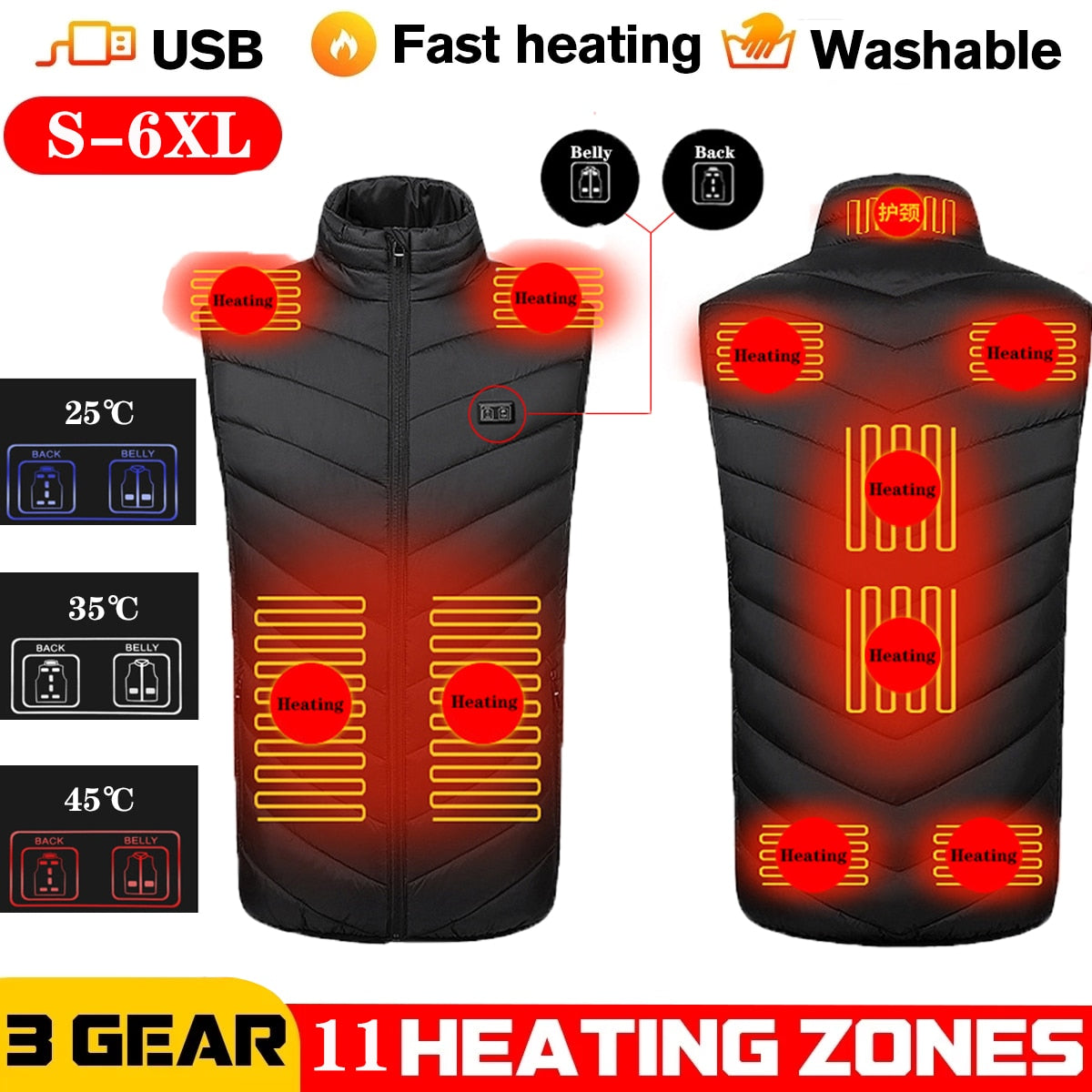 17 Places Heated Winter Heating Jacket