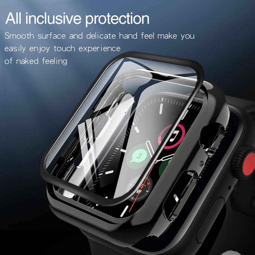 glass screen protector For Apple Watch 44mm 40mm iWatch 38mm bumper Tempered Glass 44 38 mm for apple watch series 4 3 5 SE 6