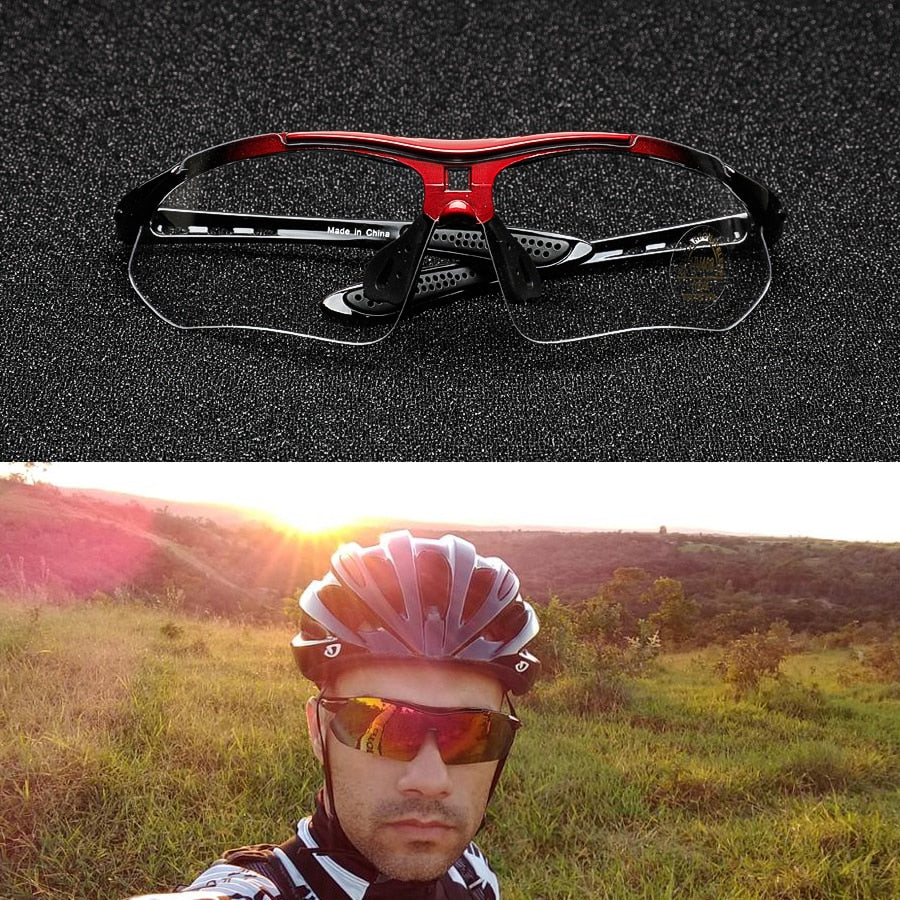 COMAXSUN Professional Polarized Cycling Sunglasses UV 400 With 5 Lens TR90 2 Style