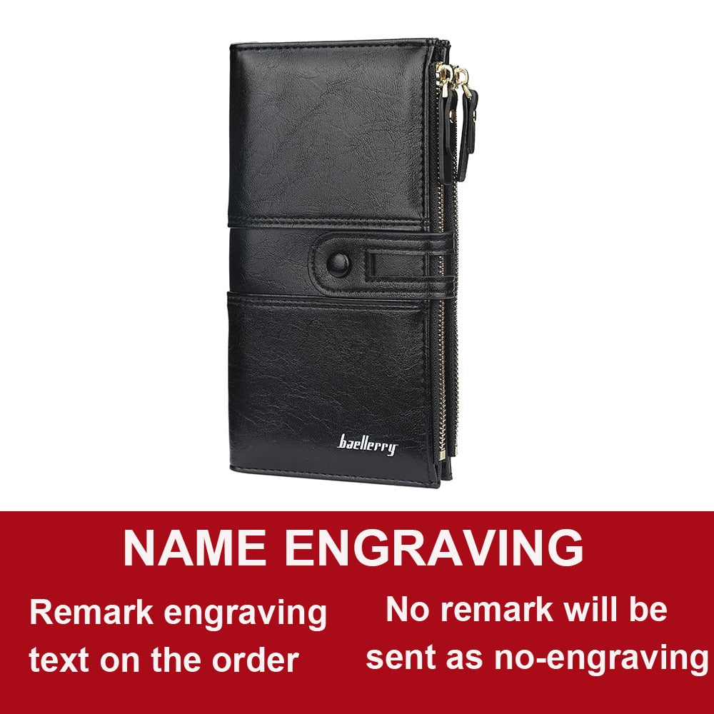 Name Engrave Leather Wallet For Women