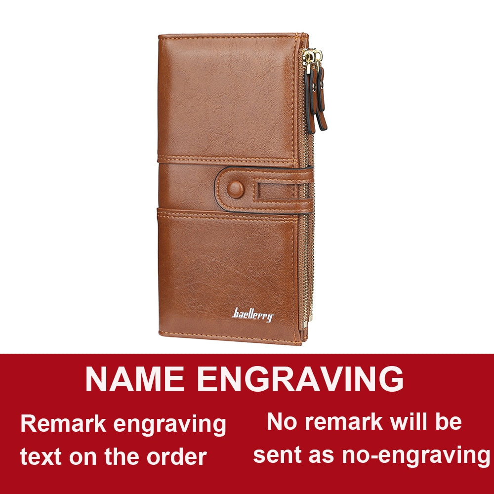 Name Engrave Leather Wallet For Women