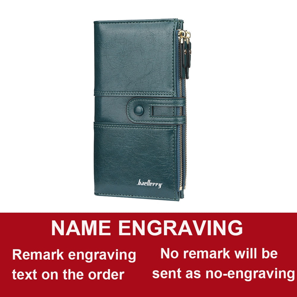 Name Engrave Leather Wallet For Women
