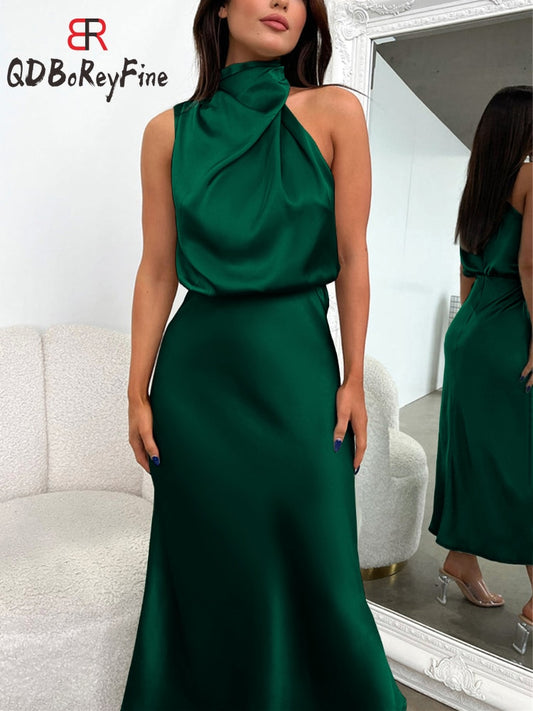Sleeveless Off Shoulder Elegant Maxi Dresses