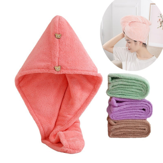 Microfiber Hair Towel,Care Cap with Button,