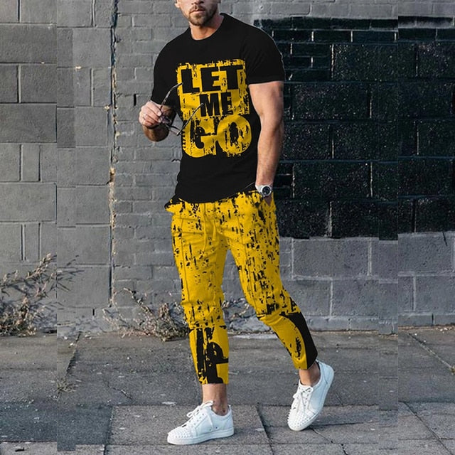 Trousers Tracksuit 2 Piece Set Casual Street Clothes