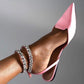 Shiny Crystal Flat Heels