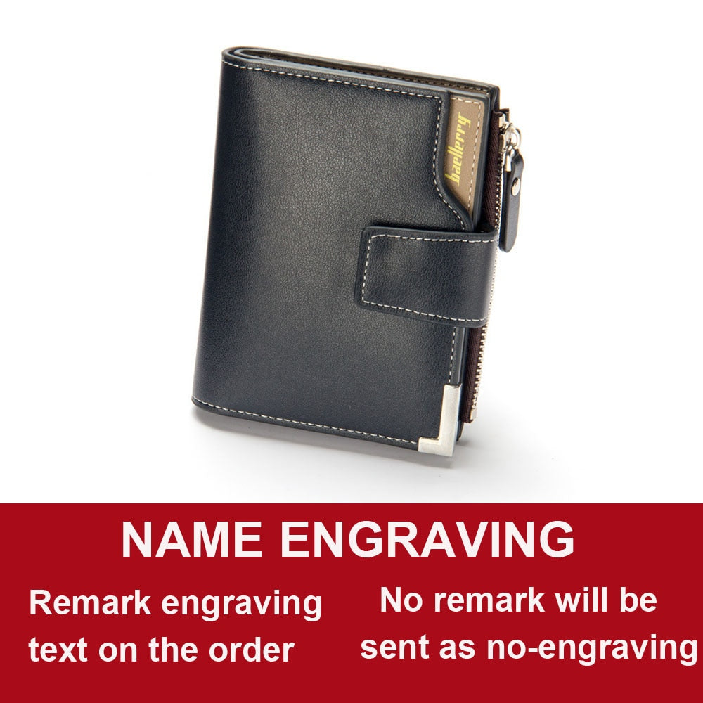 Short Luxury Men Wallets Customizable Name Engraved