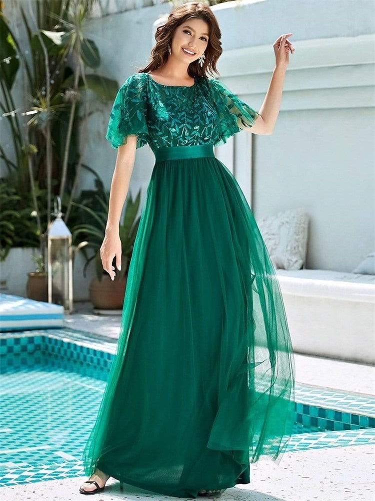 Leaf Maxi Prom Dress