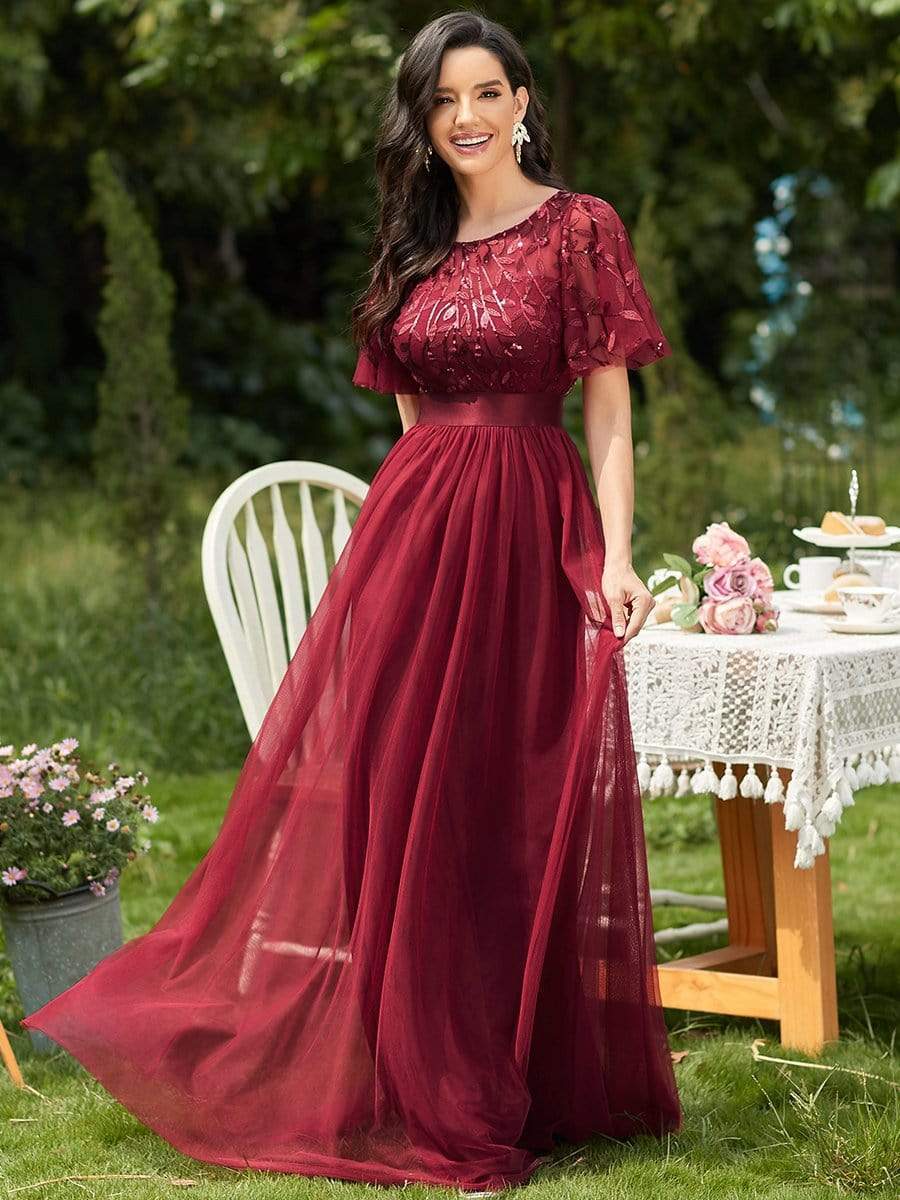 Leaf Maxi Prom Dress