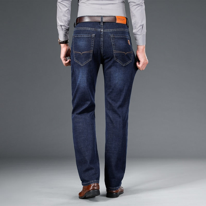 autumn spring fitted denim jeans classic style