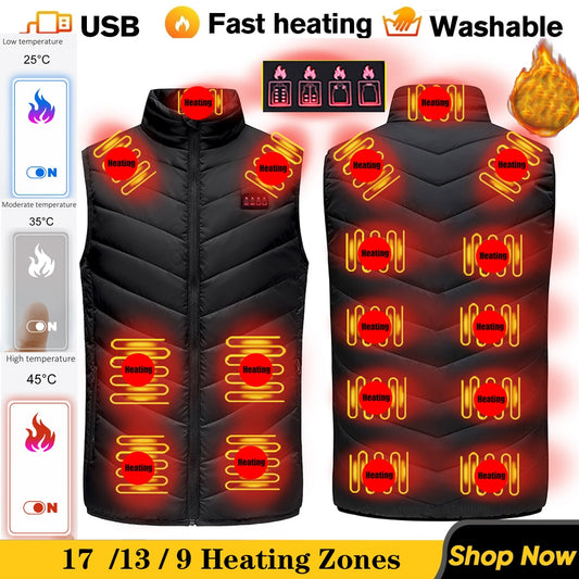 17 Places Heated Winter Heating Jacket