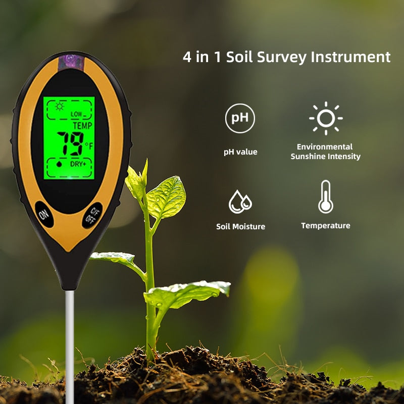 Digital 4 In 1 Soil PH Meter