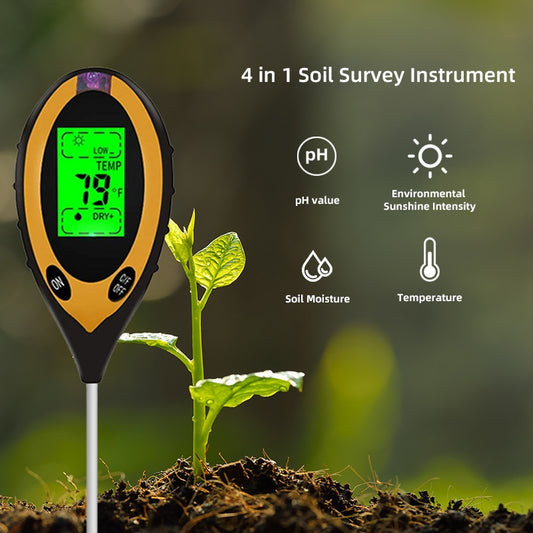 Digital 4 In 1 Soil PH Meter