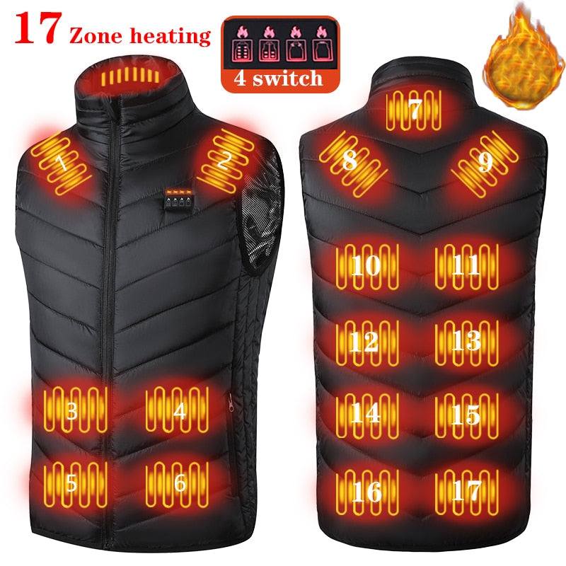 17 Places Heated Winter Heating Jacket