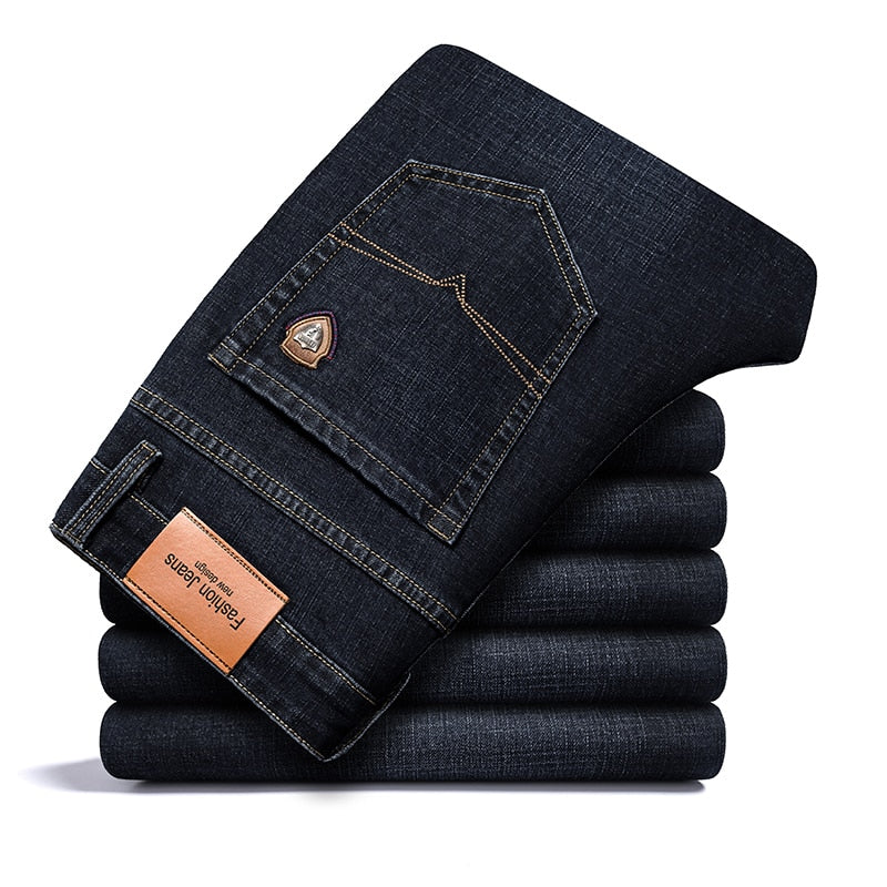 autumn spring fitted denim jeans classic style