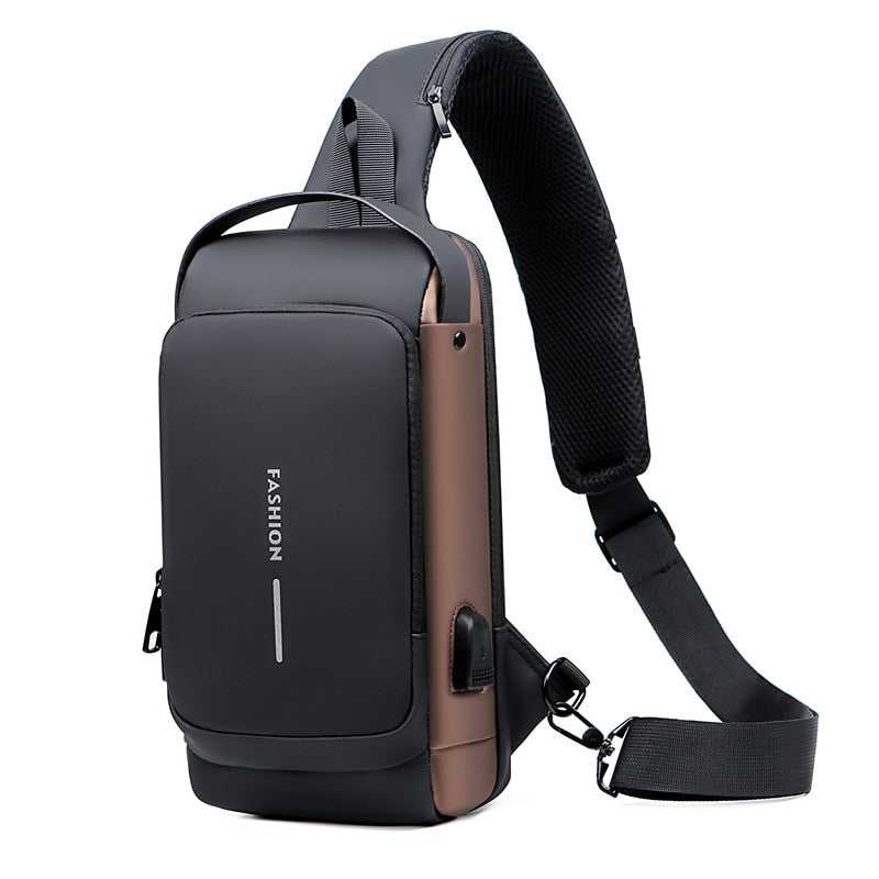 Anti-theft Waterproof Crossbody Bag with Multifunction USB Charging