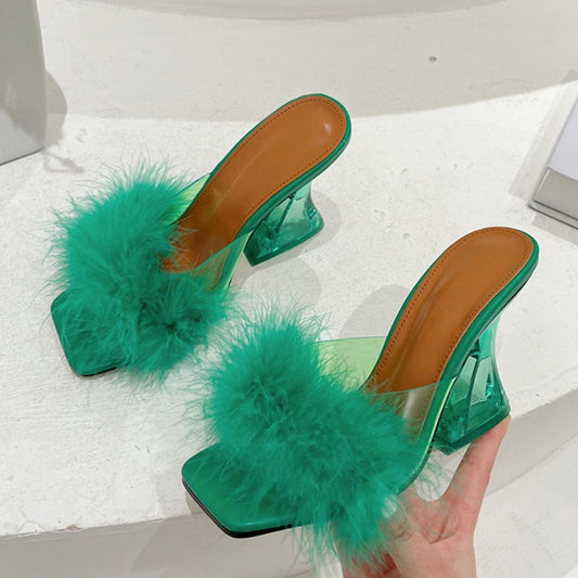 Transparent Heels Slippers