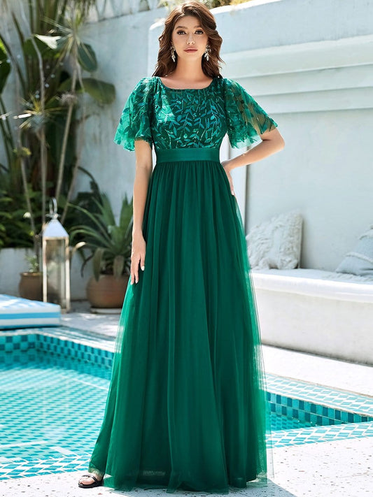 Leaf Maxi Prom Dress