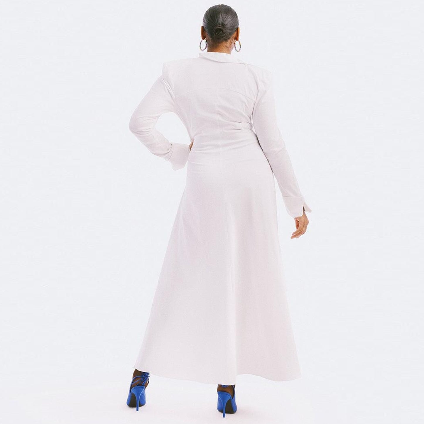 Vintage White Maxi Long Sleeve Dress