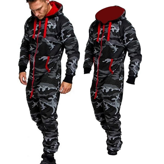 Men's Hooded camouflage Jumpsuit