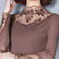 Lace Blouses Shirts Casual Long Sleeve