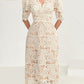 Slim Midi Hollow Out Lace Dress