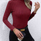 Mock Neck Long Sleeve Knit Top