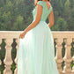 Sequin V-Neck Mesh Maxi Dress